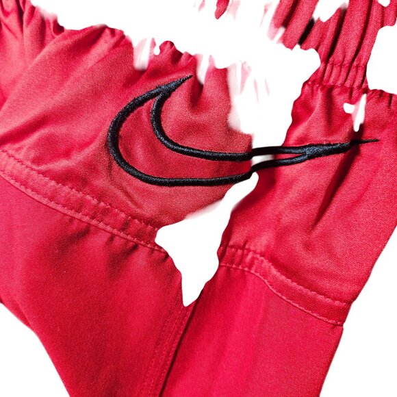 Y2K Nike Mens Red Swim Trunks With Drawstring Waist & White Trim Size L - Picture 5 of 9
